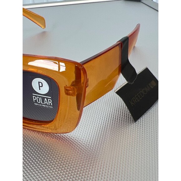 Kreedom Polarized Sunglasses Orange Frame UV Protection Fashion Eyewear Chic NEW - Picture 3 of 6